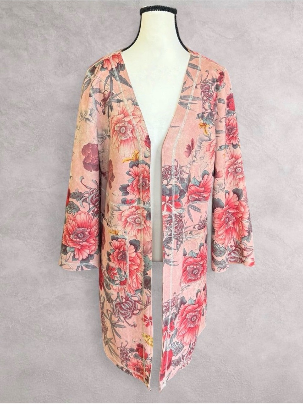 Anthropologie Solitaire Floral Butterfly Open Front Duster Cardigan- Size Medium